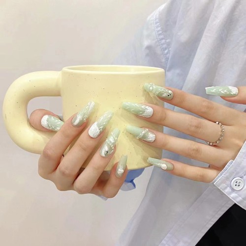 Fashion Long Handmade Press-On Nails For Women BVNL-338