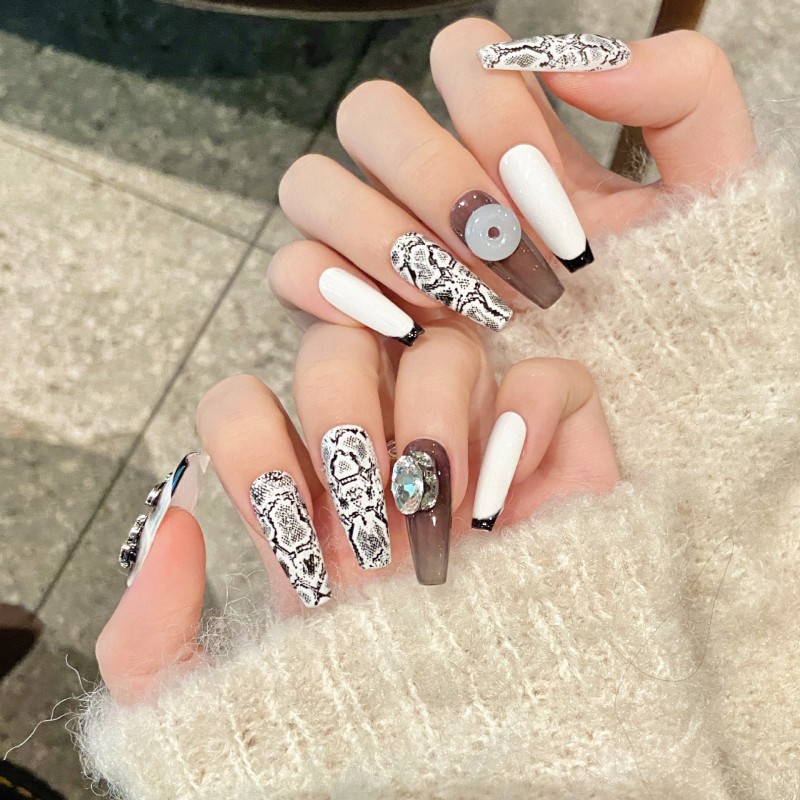 Fashion Long Handmade Press-On Nails For Women BVNL-339 