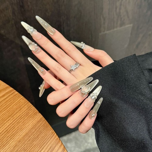 Fashion Long Handmade Press-On Nails For Women BVNL-34