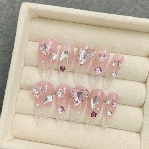 Fashion Long Handmade Press-On Nails For Women BVNL-341