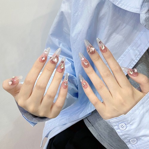 Fashion Long Handmade Press-On Nails For Women BVNL-341