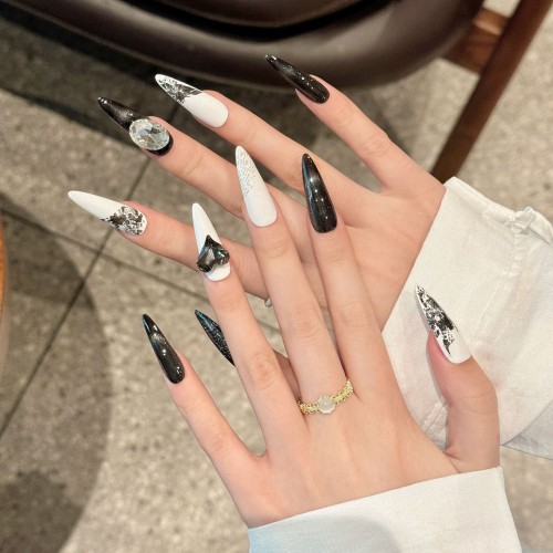 Fashion Long Handmade Press-On Nails For Women BVNL-344