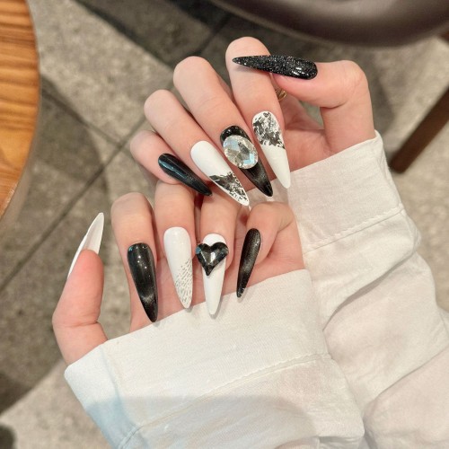 Fashion Long Handmade Press-On Nails For Women BVNL-344