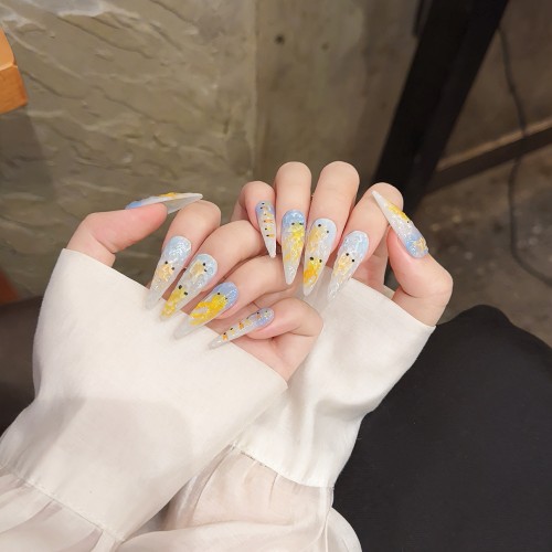 Fashion Long Handmade Press-On Nails For Women BVNL-345