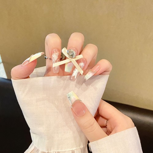 Fashion Long Handmade Press-On Nails For Women BVNL-346