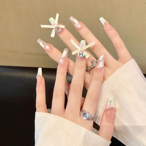 Fashion Long Handmade Press-On Nails For Women BVNL-346