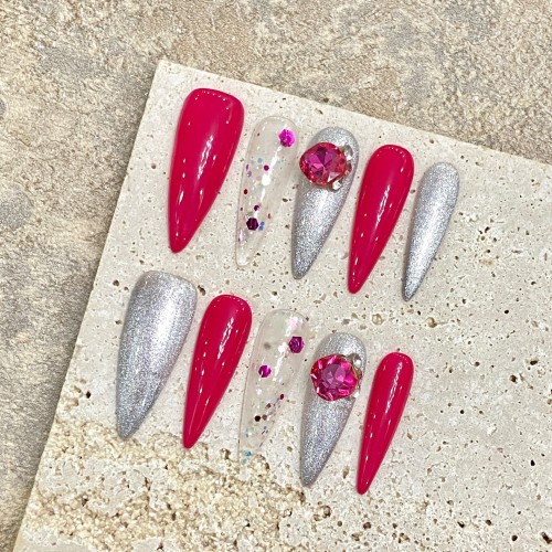 Fashion Long Handmade Press-On Nails For Women BVNL-349