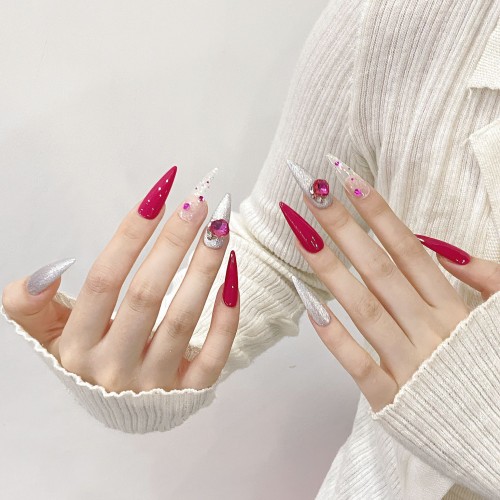 Fashion Long Handmade Press-On Nails For Women BVNL-349