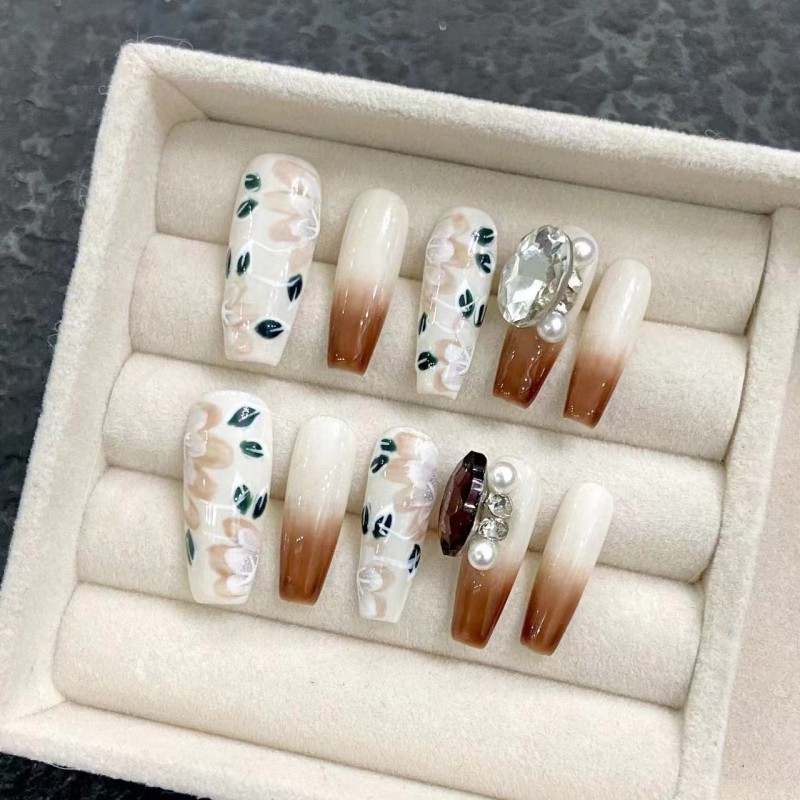 Fashion Long Handmade Press-On Nails For Women BVNL-350