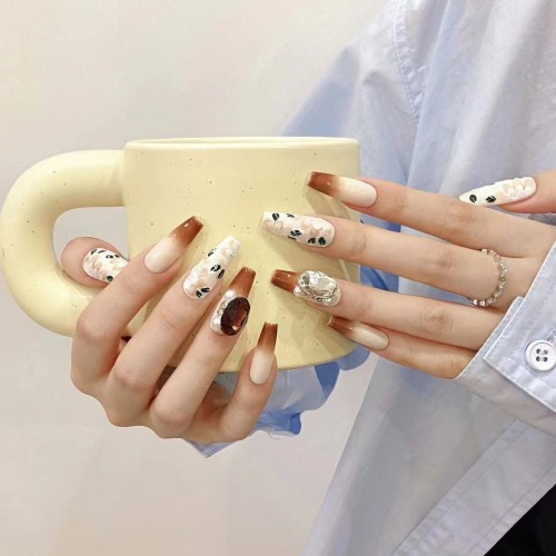 Fashion Long Handmade Press-On Nails For Women BVNL-350