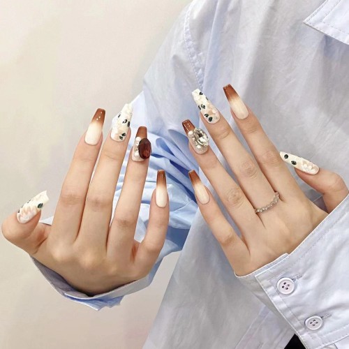 Fashion Long Handmade Press-On Nails For Women BVNL-350