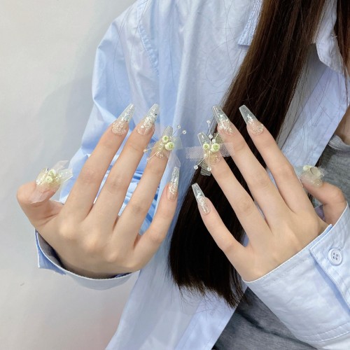 Fashion Long Handmade Press-On Nails For Women BVNL-351