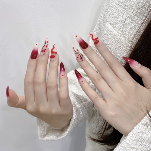 Fashion Long Handmade Press-On Nails For Women BVNL-353