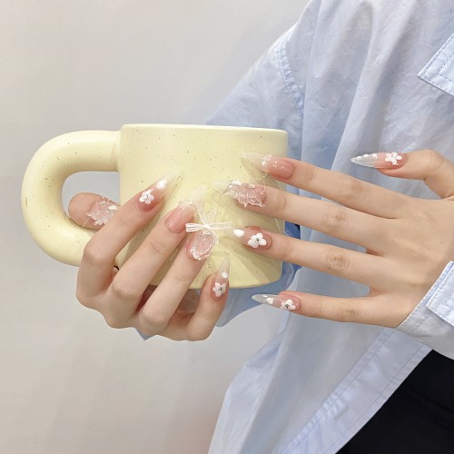 Fashion Long Handmade Press-On Nails For Women BVNL-355