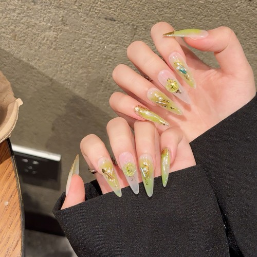 Fashion Long Handmade Press-On Nails For Women BVNL-356