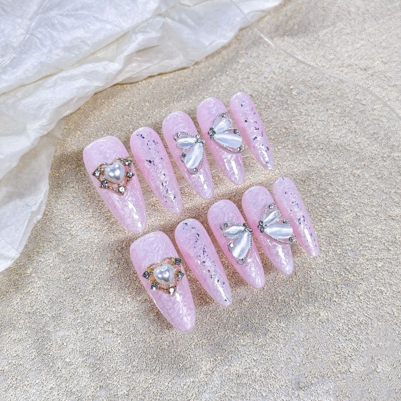 Fashion Long Handmade Press-On Nails For Women BVNL-357