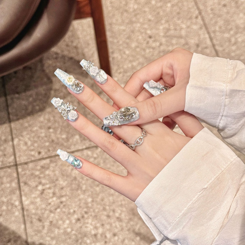 Fashion Long Handmade Press-On Nails For Women BVNL-36 