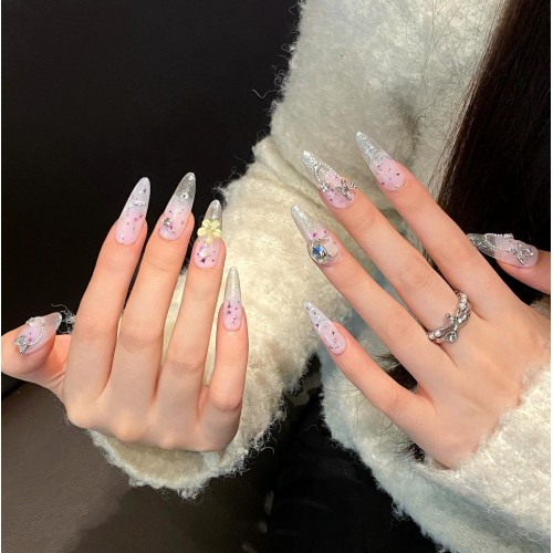 Fashion Long Handmade Press-On Nails For Women BVNL-361