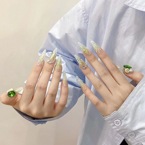 Fashion Long Handmade Press-On Nails For Women BVNL-363