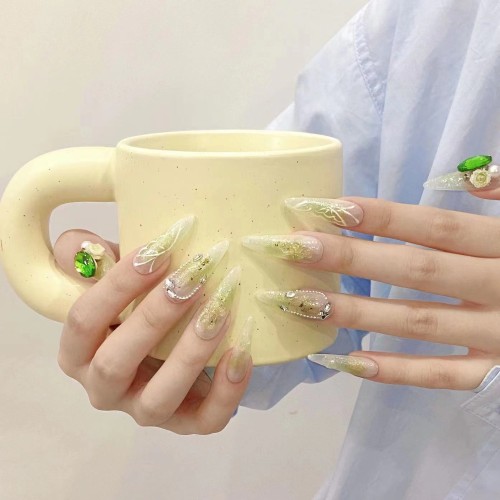 Fashion Long Handmade Press-On Nails For Women BVNL-363