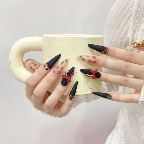 Fashion Long Handmade Press-On Nails For Women BVNL-366