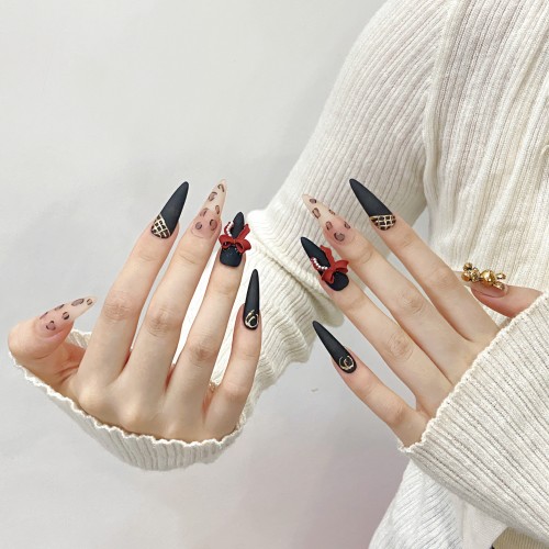 Fashion Long Handmade Press-On Nails For Women BVNL-366