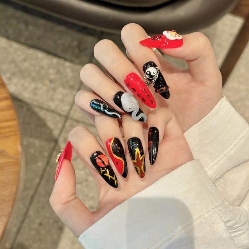 Fashion Long Handmade Press-On Nails For Women BVNL-367