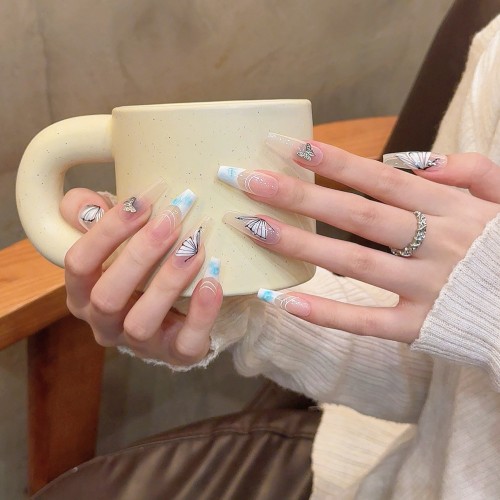 Fashion Long Handmade Press-On Nails For Women BVNL-369