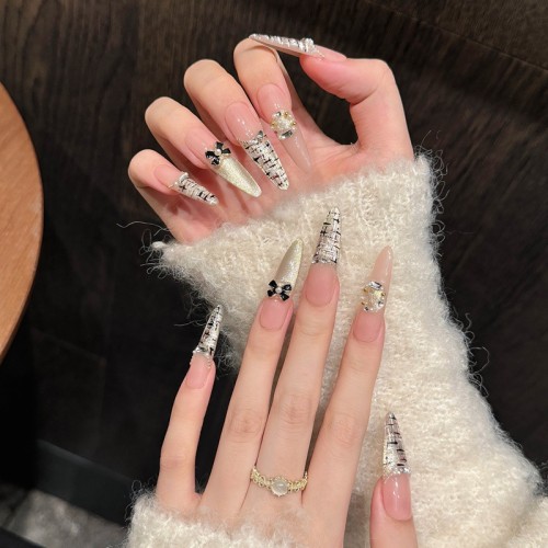 Fashion Long Handmade Press-On Nails For Women BVNL-37