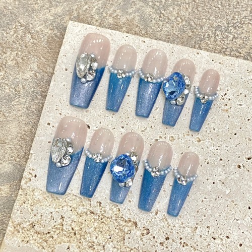 Fashion Long Handmade Press-On Nails For Women BVNL-370