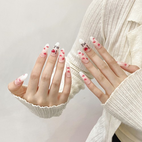 Fashion Long Handmade Press-On Nails For Women BVNL-371