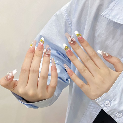 Fashion Long Handmade Press-On Nails For Women BVNL-376