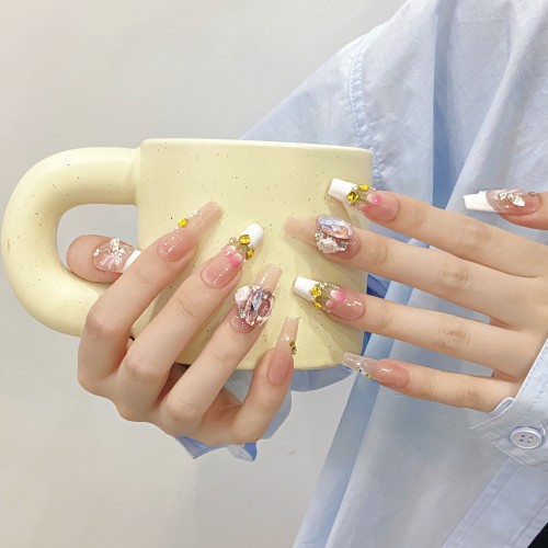 Fashion Long Handmade Press-On Nails For Women BVNL-376