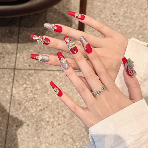 Fashion Long Handmade Press-On Nails For Women BVNL-38