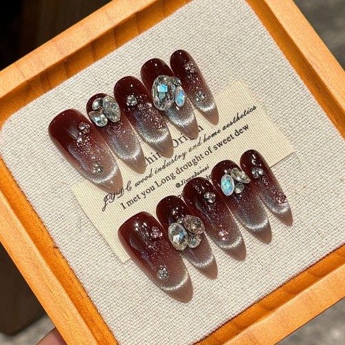 Fashion Long Handmade Press-On Nails For Women BVNL-40