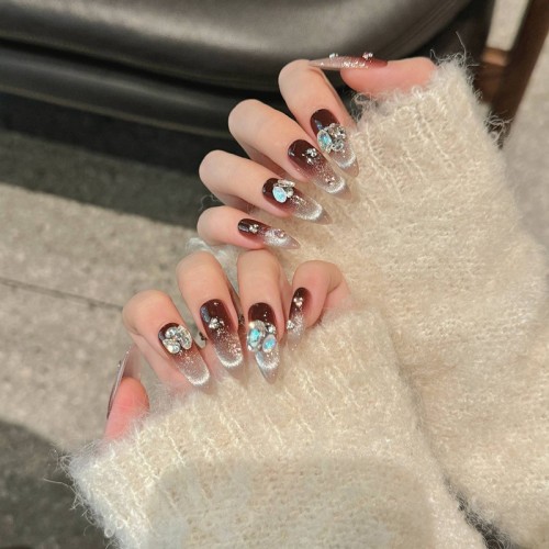 Fashion Long Handmade Press-On Nails For Women BVNL-40