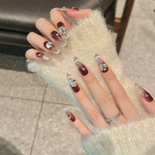 Fashion Long Handmade Press-On Nails For Women BVNL-40