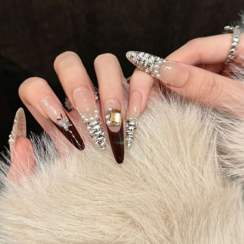 Fashion Long Handmade Press-On Nails For Women BVNL-43