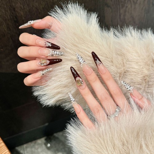 Fashion Long Handmade Press-On Nails For Women BVNL-43