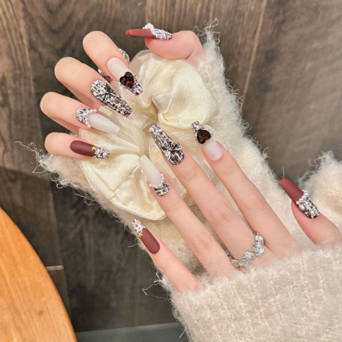 Fashion Long Handmade Press-On Nails For Women BVNL-44