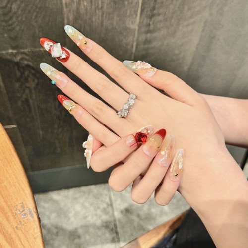 Fashion Long Handmade Press-On Nails For Women BVNL-47