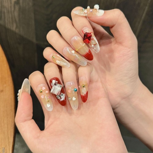 Fashion Long Handmade Press-On Nails For Women BVNL-47