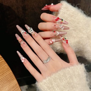 Fashion Long Handmade Press-On Nails For Women BVNL-48 