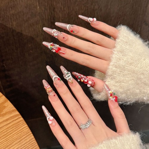 Fashion Long Handmade Press-On Nails For Women BVNL-48