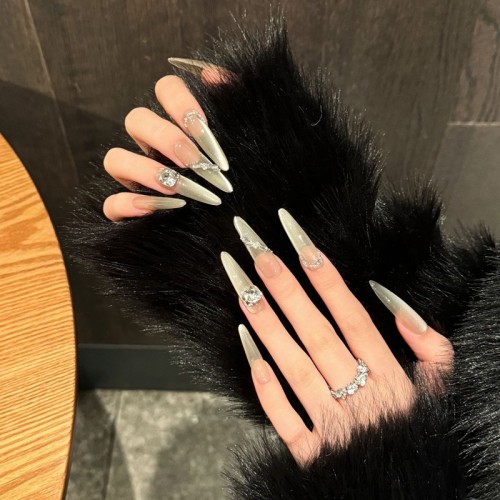 Fashion Long Handmade Press-On Nails For Women BVNL-49