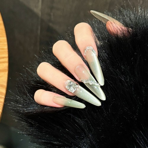 Fashion Long Handmade Press-On Nails For Women BVNL-49