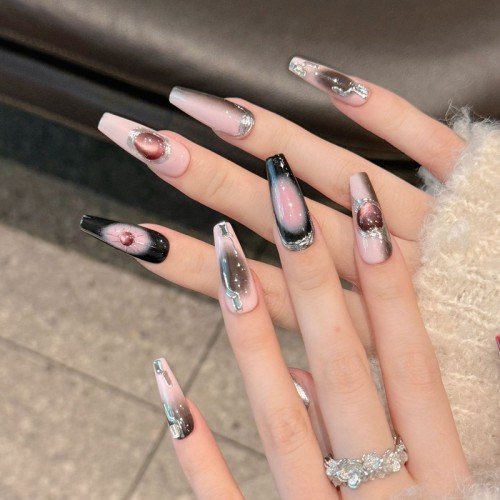 Fashion Long Handmade Press-On Nails For Women BVNL-50