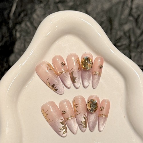 Fashion Long Handmade Press-On Nails For Women BVNL-52