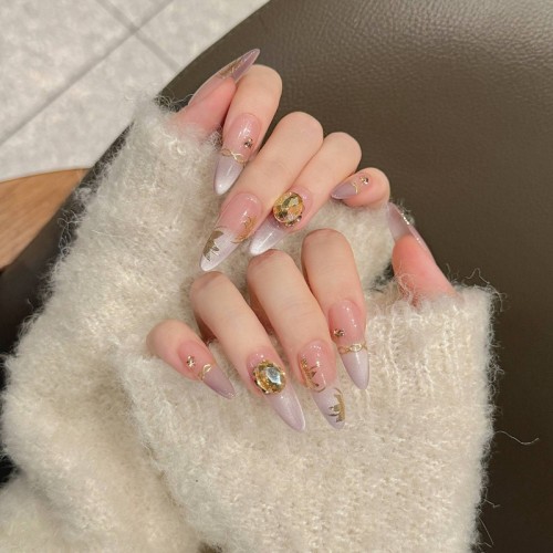 Fashion Long Handmade Press-On Nails For Women BVNL-52