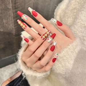 Fashion Long Handmade Press-On Nails For Women BVNL-53 